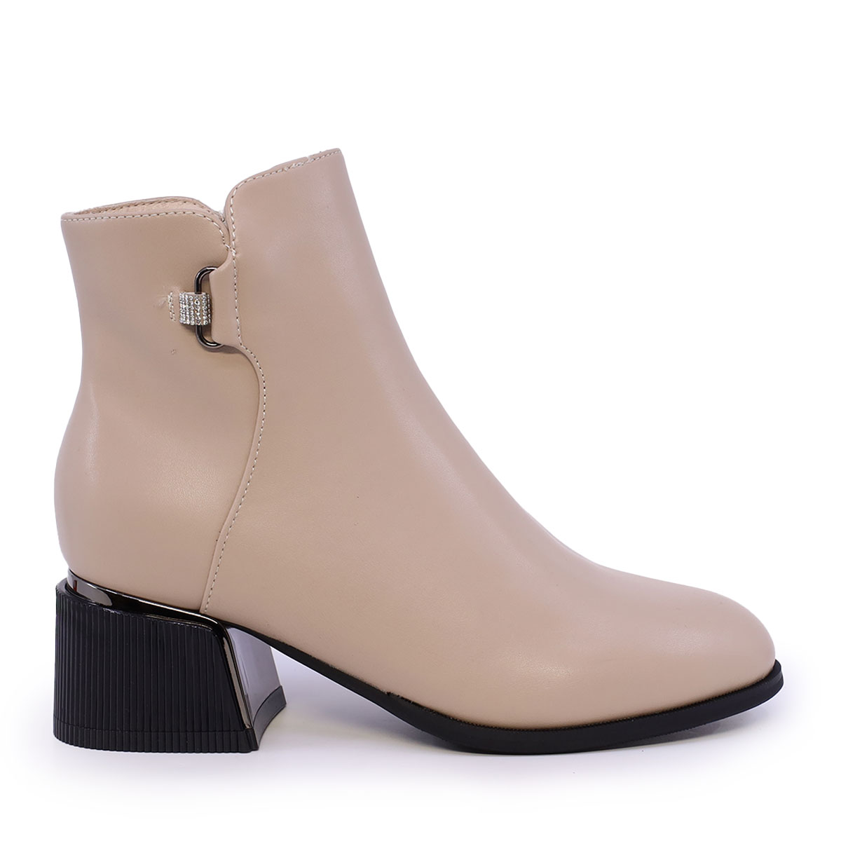 Ghete femei Luca di Gioia  taupe din piele naturală  cu toc mic 3840DG170TA