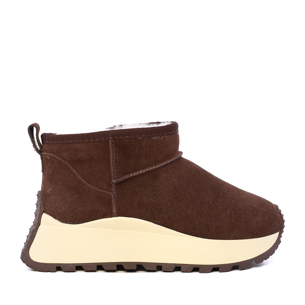 Ghete slip on  îmblănite Luca di Gioia   maro din piele întoarsă      3840DG130VM