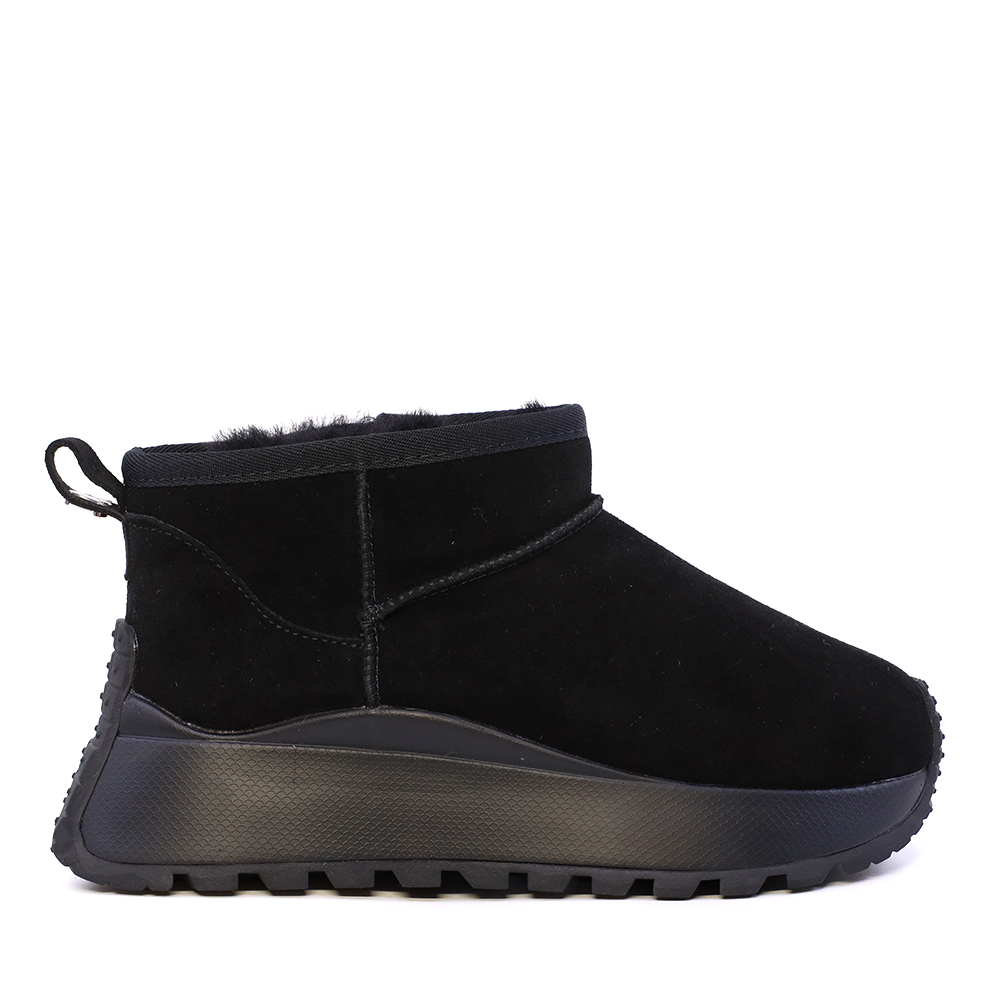 Ghete slip on  îmblănite Luca di Gioia  negre din piele întoarsă     3840DG130VN