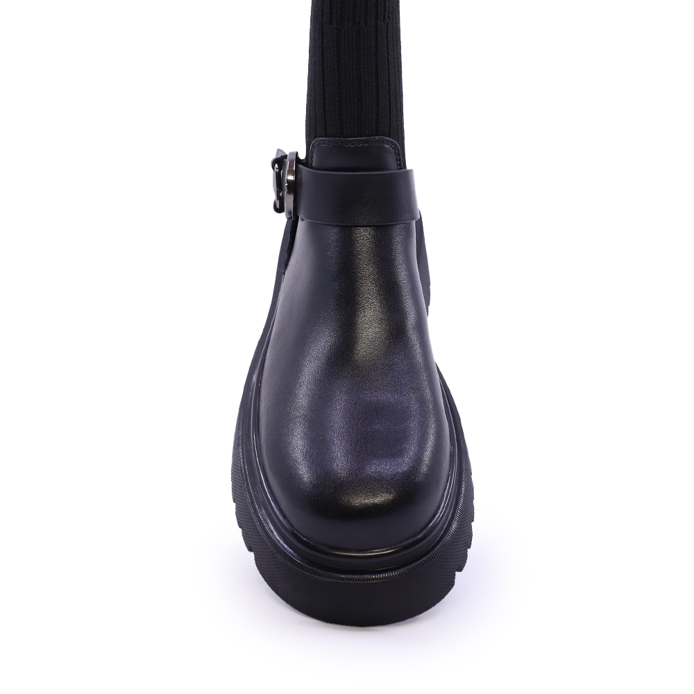 Ghete tip slip on femei Luca di Gioia negre din piele și textil 1158DG1236N