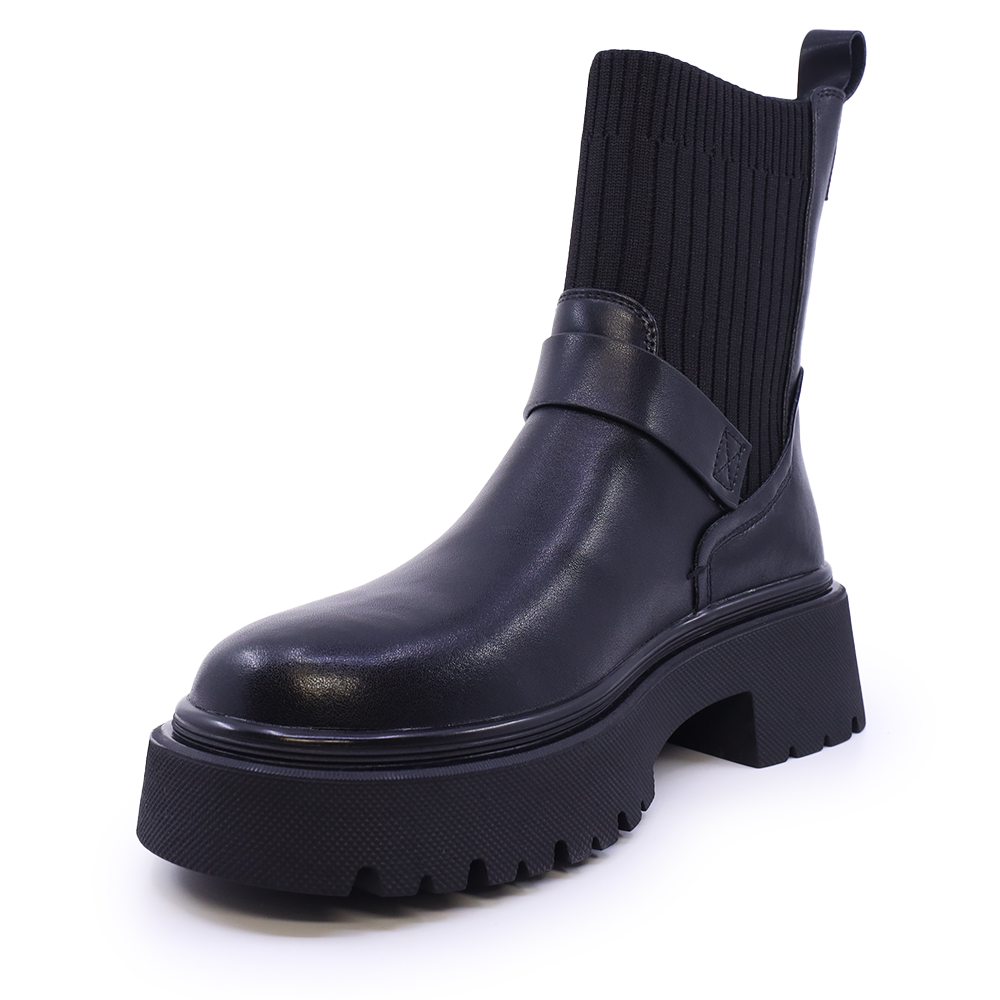 Ghete tip slip on femei Luca di Gioia negre din piele și textil 1158DG1236N