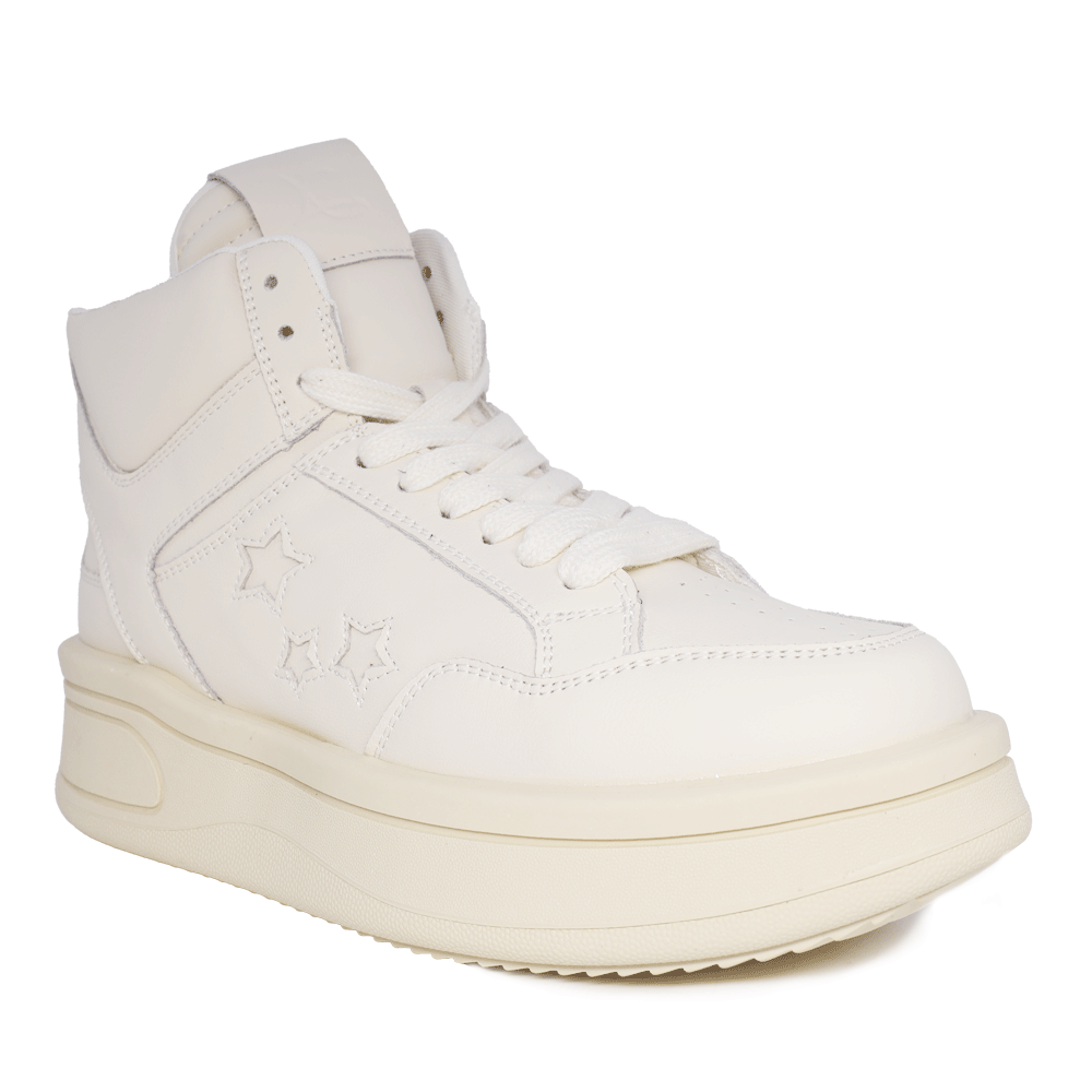Sneakers high top femei Luca di Gioia albi din piele 3846DG110A - 1 | YEO