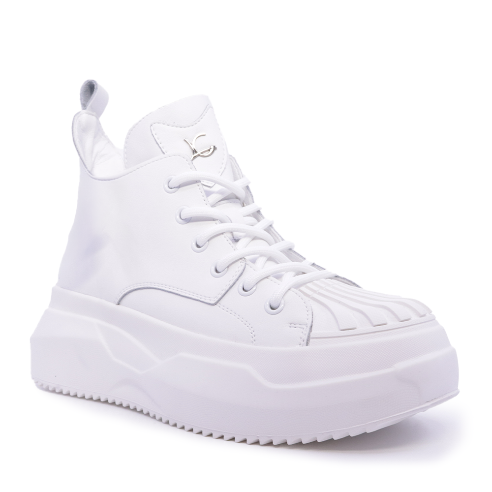 Sneakers high top Luca di Gioia femei albi din piele naturală 3848DG100A - 1 | YEO