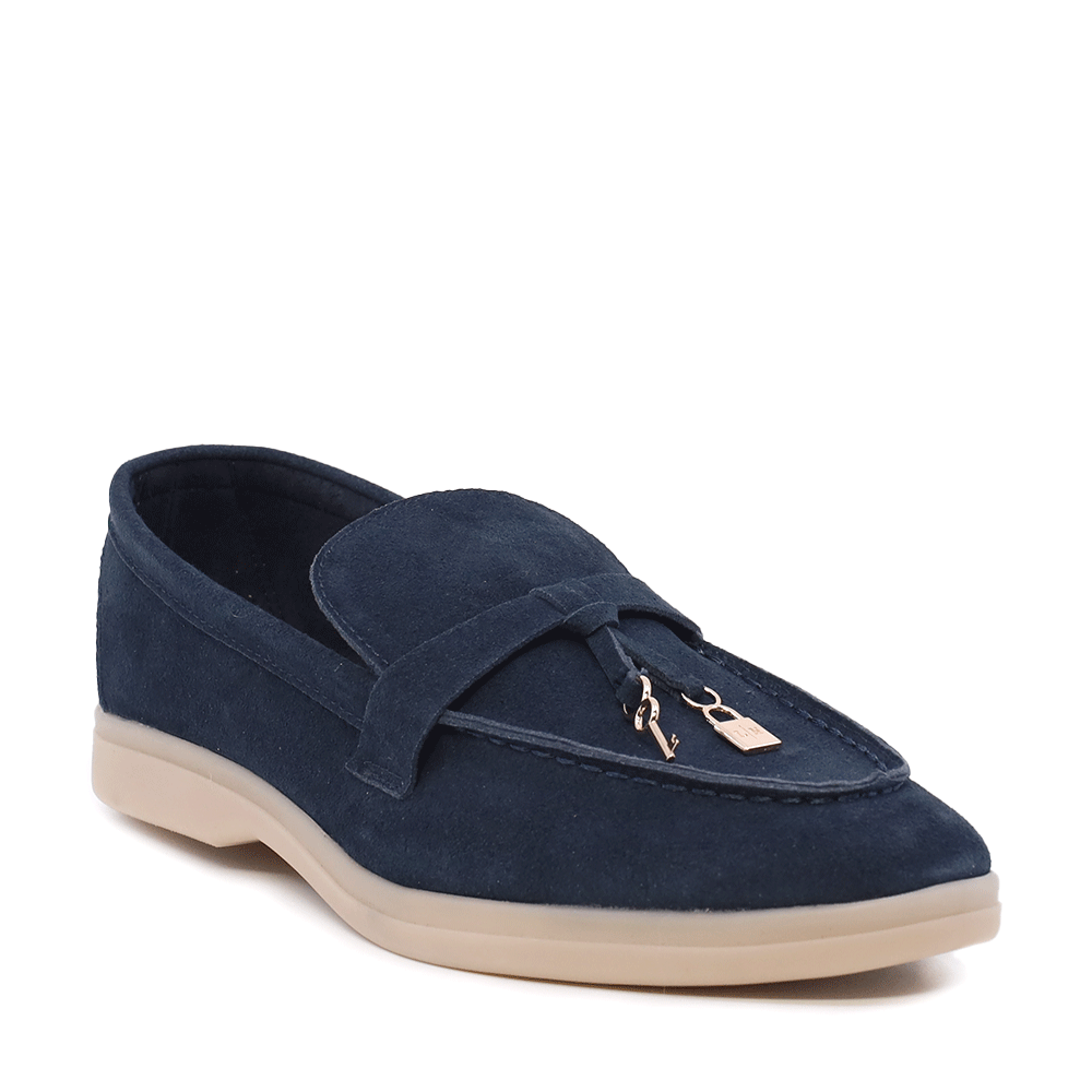 Mocasini femei Luca di Gioia bleumarin din piele întoarsă  1291DM1200VBL - imagine 2