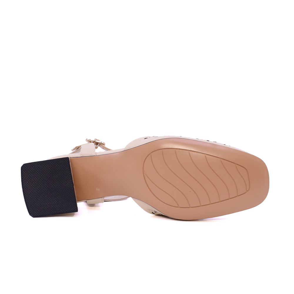 Pantofi cu toc evazat femei Luca di Gioia bej din piele 1269DD2100BE
