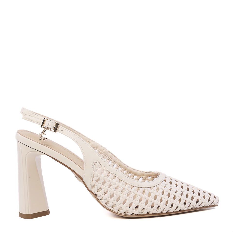 Pantofi slingback femei Luca di Gioia albi din piele 1261DD9282A