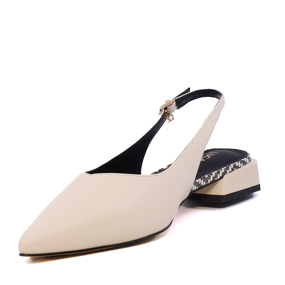 Pantofi slingback femei Luca di Gioia bej din piele 1261DD8832BE