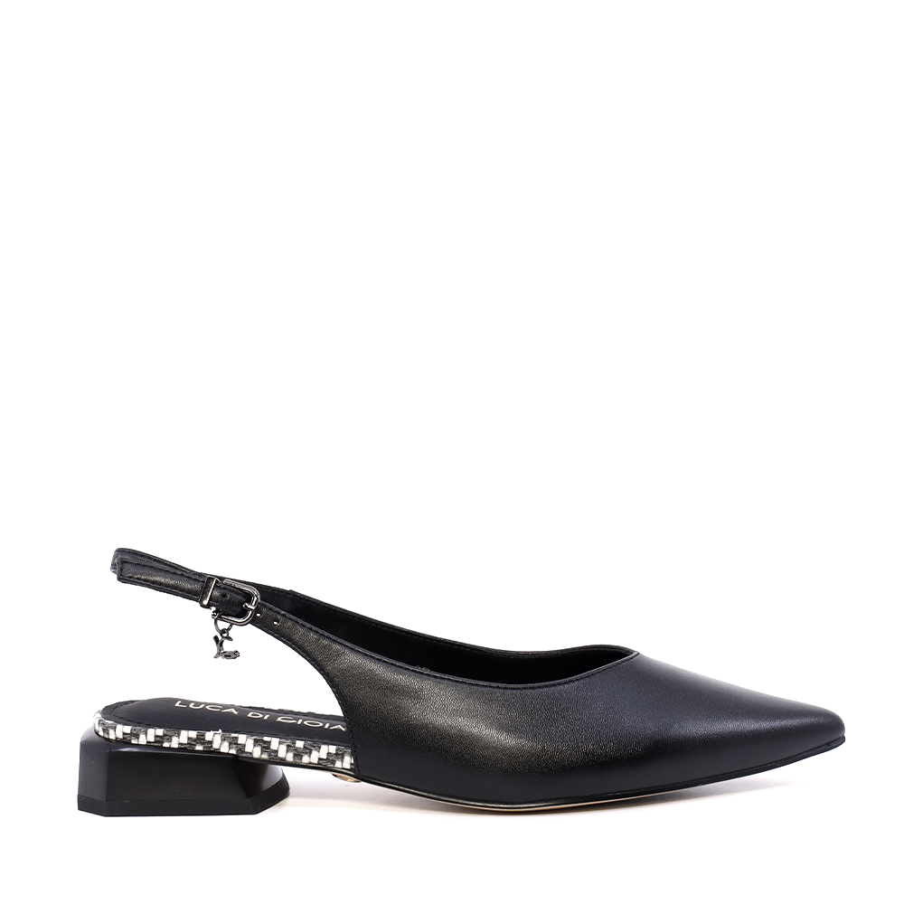 Pantofi slingback femei Luca di Gioia negri din piele 1261DD8832N