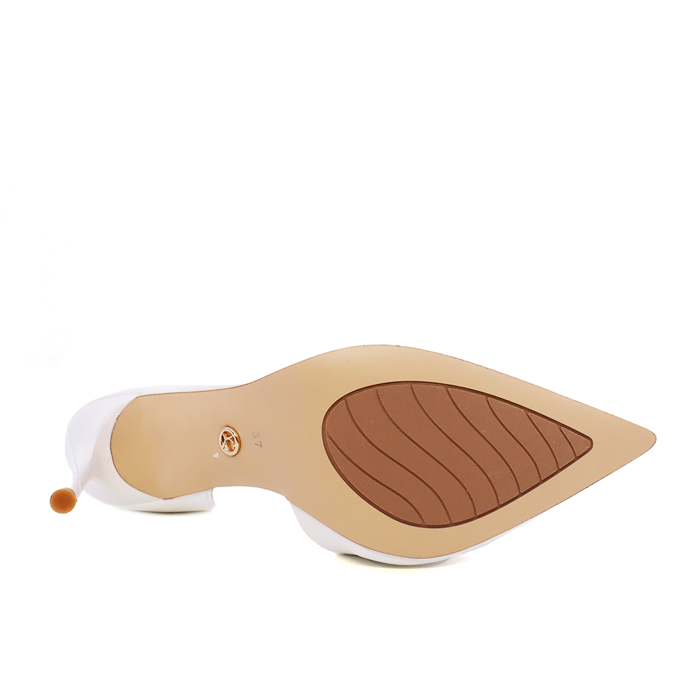Pantofi stiletto D'Orsay femei Luca di Gioia albi din piele  1261DD7263A