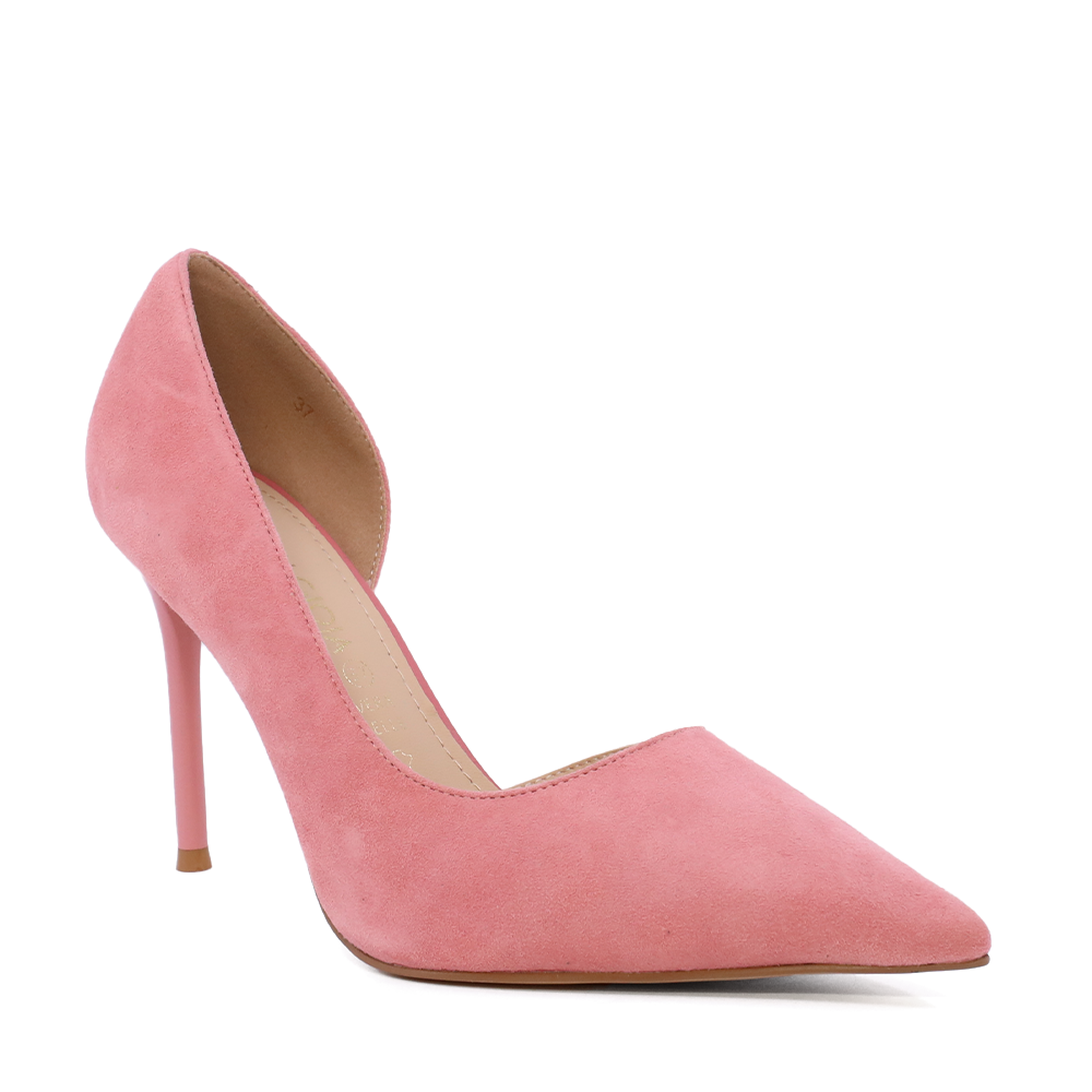 Pantofi stiletto D'Orsay femei Luca di Gioia roz din piele întoarsă   1261DD7263VSA