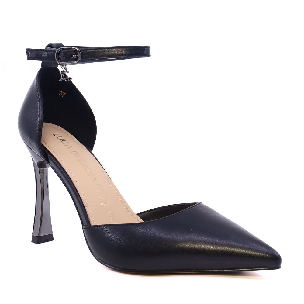 Pantofi stiletto decupați femei Luca di Gioia negri din piele  1261DD7076N - imagine 2