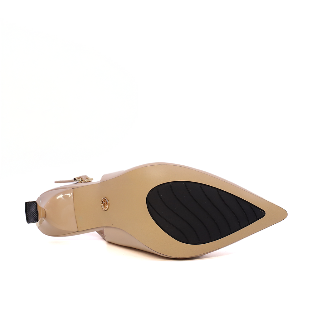 Pantofi stiletto slingback femei Luca di Gioia bej din piele lăcuită 1261DD7074LBE