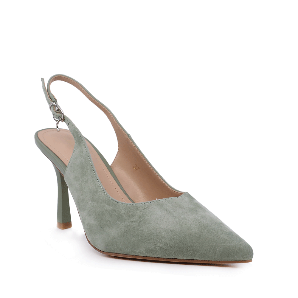 Pantofi stiletto slingback femei Luca di Gioia verzi din piele întoarsă  1261DD7301VV - imagine 2