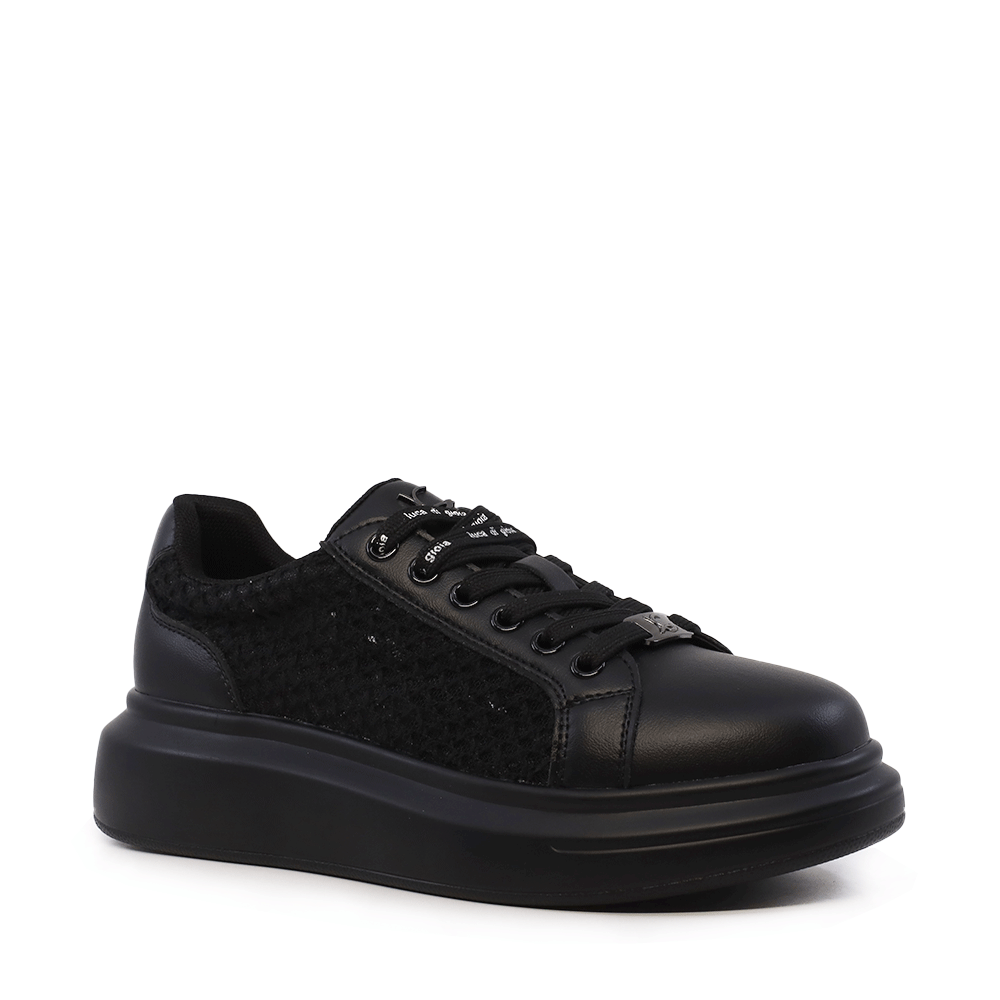 Sneakers perforați femei Luca di Gioia 	negri din piele și material textil 3841DPF296N - imagine 2