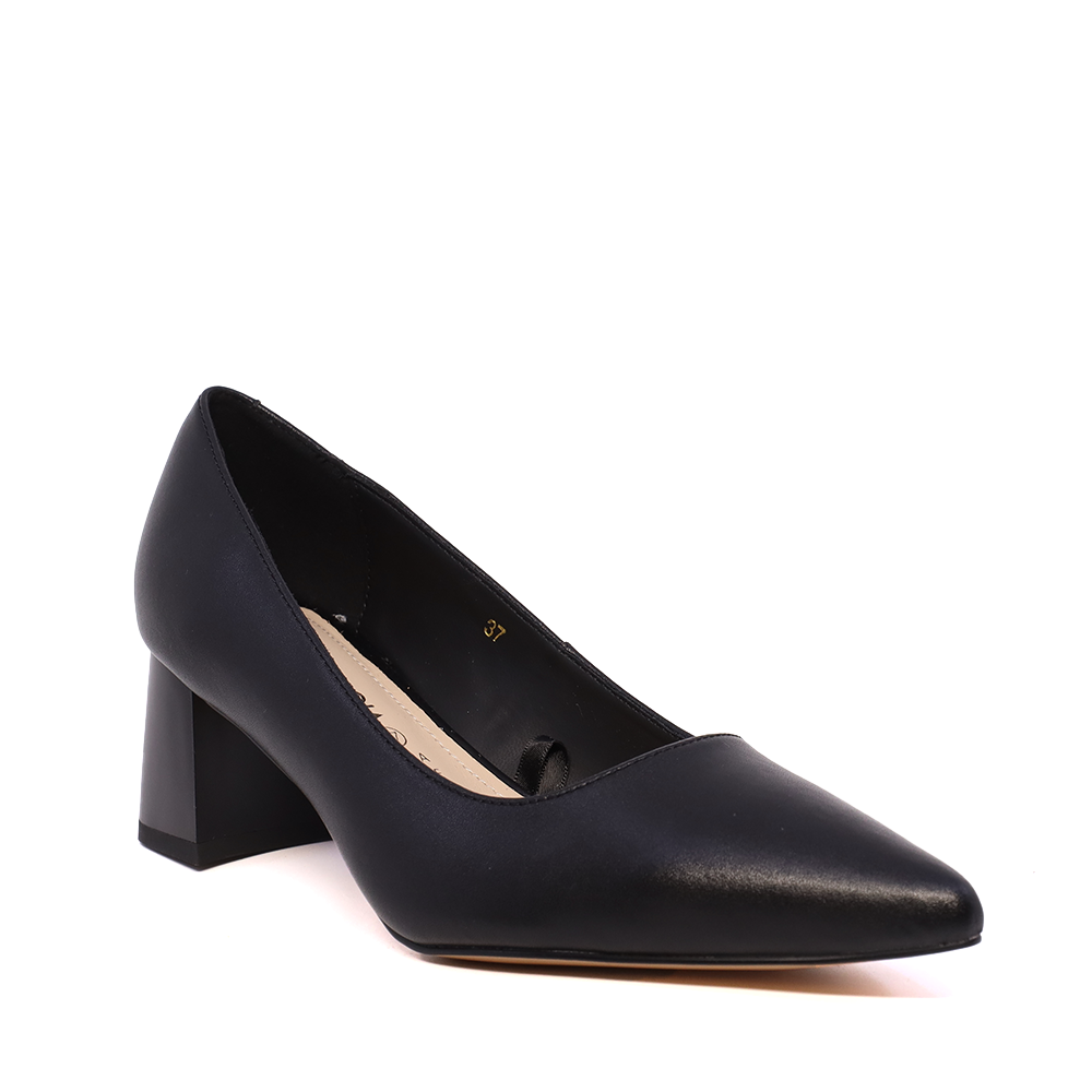 Pantofi cu toc mic femei Luca di Gioia negri din piele 1260DP0510N - 1 | YEO