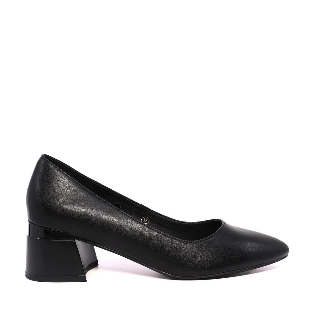 Pantofi cu toc mic femei Luca di Gioia negri din piele 1260DP5510N