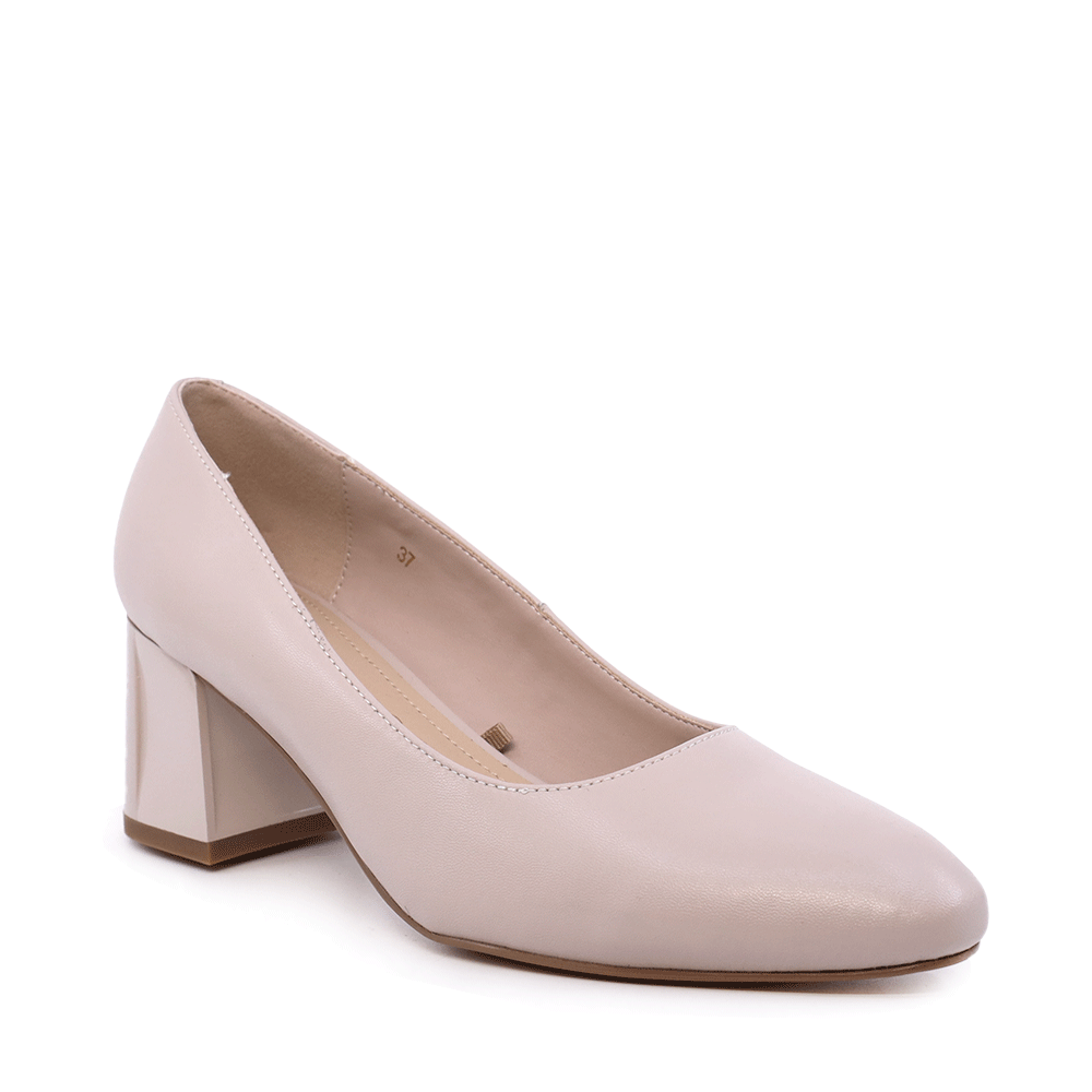 Pantofi cu toc pătrat femei Luca di Gioia bej din piele  1261DP9091BE - imagine 2