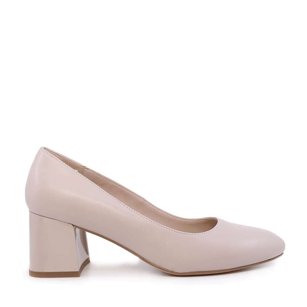 Pantofi cu toc pătrat femei Luca di Gioia bej din piele  1261DP9091BE