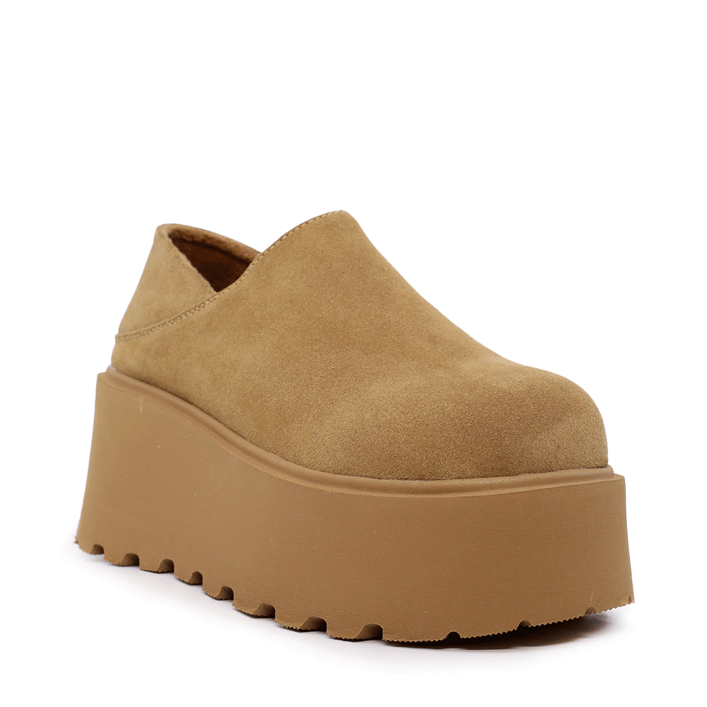 Pantofi slip on cu platforma femei Luca di Gioia  cognac din piele întoarsă 3840DP091VCO - 1 | YEO
