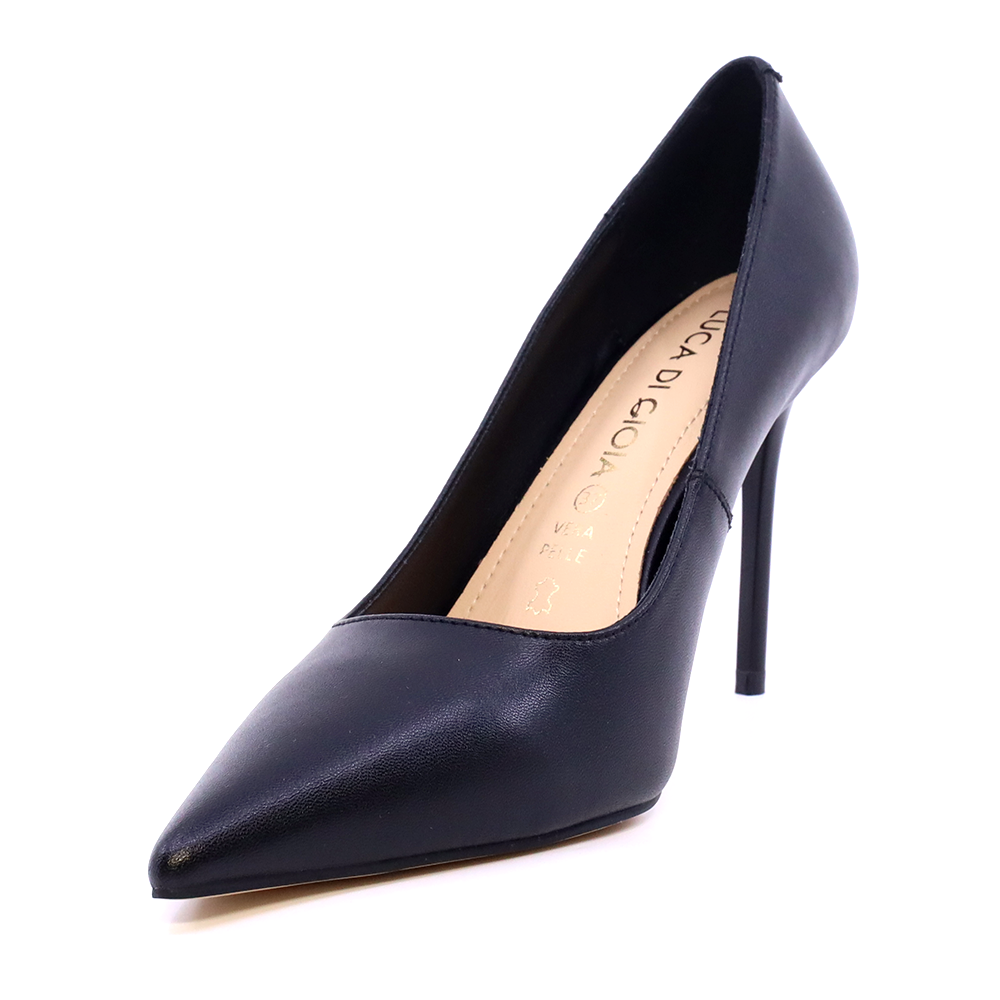Pantofi stiletto cu toc înalt femei Luca di Gioia negri din piele  1261DP9372N