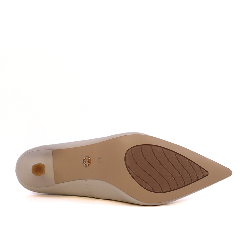 Pantofi stiletto cu toc mediu femei Luca di Gioia bej din piele  1261DP8611BE