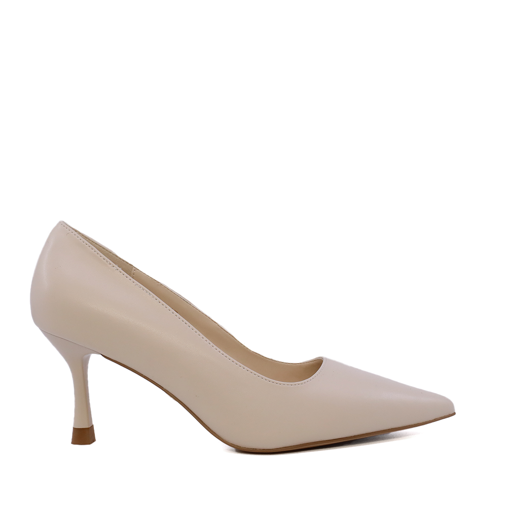 Pantofi stiletto cu toc mediu femei Luca di Gioia bej din piele  1261DP8611BE