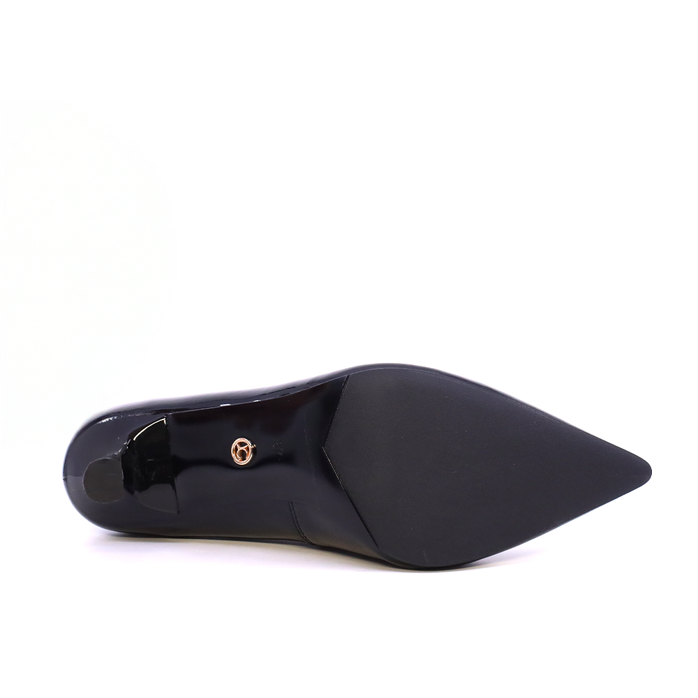 Pantofi stiletto cu toc mediu femei Luca di Gioia negri din lac  1261DP3310LN