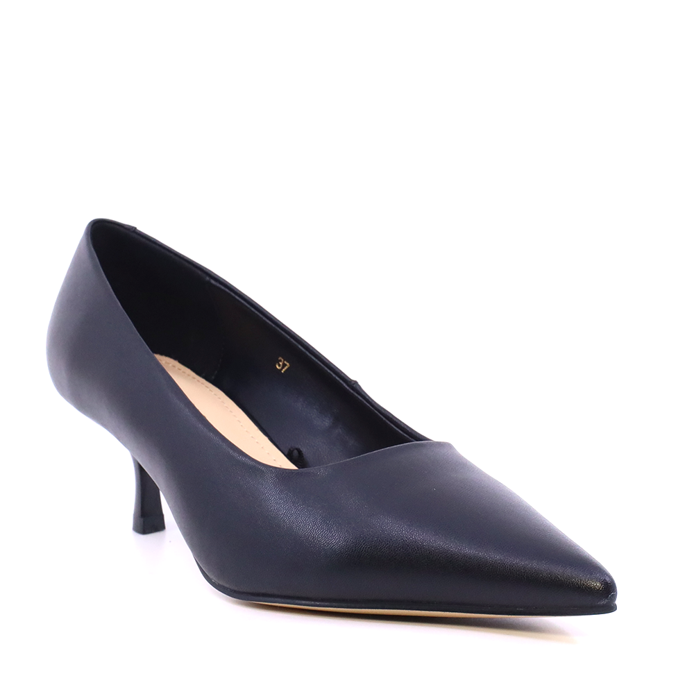Pantofi stiletto cu toc mic femei Luca di Gioia negri din piele  1261DP9491N - imagine 2