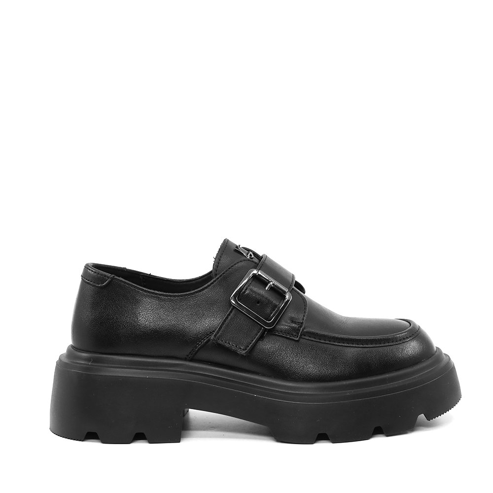 Luca di Gioia Pantofi tip loafer femei Luca di Gioia negri din piele 3842DP051N