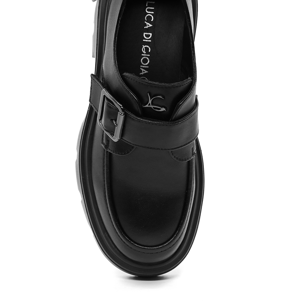 Pantofi tip loafer femei Luca di Gioia negri din piele 3842DP051N