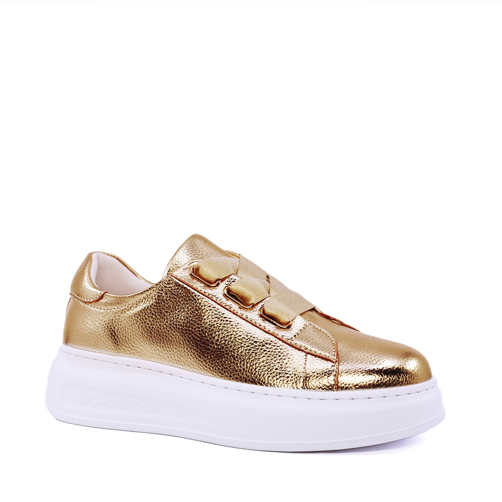 Sneakers femei Luca di Gioia aurii din piele  3847DP480AU - imagine 2
