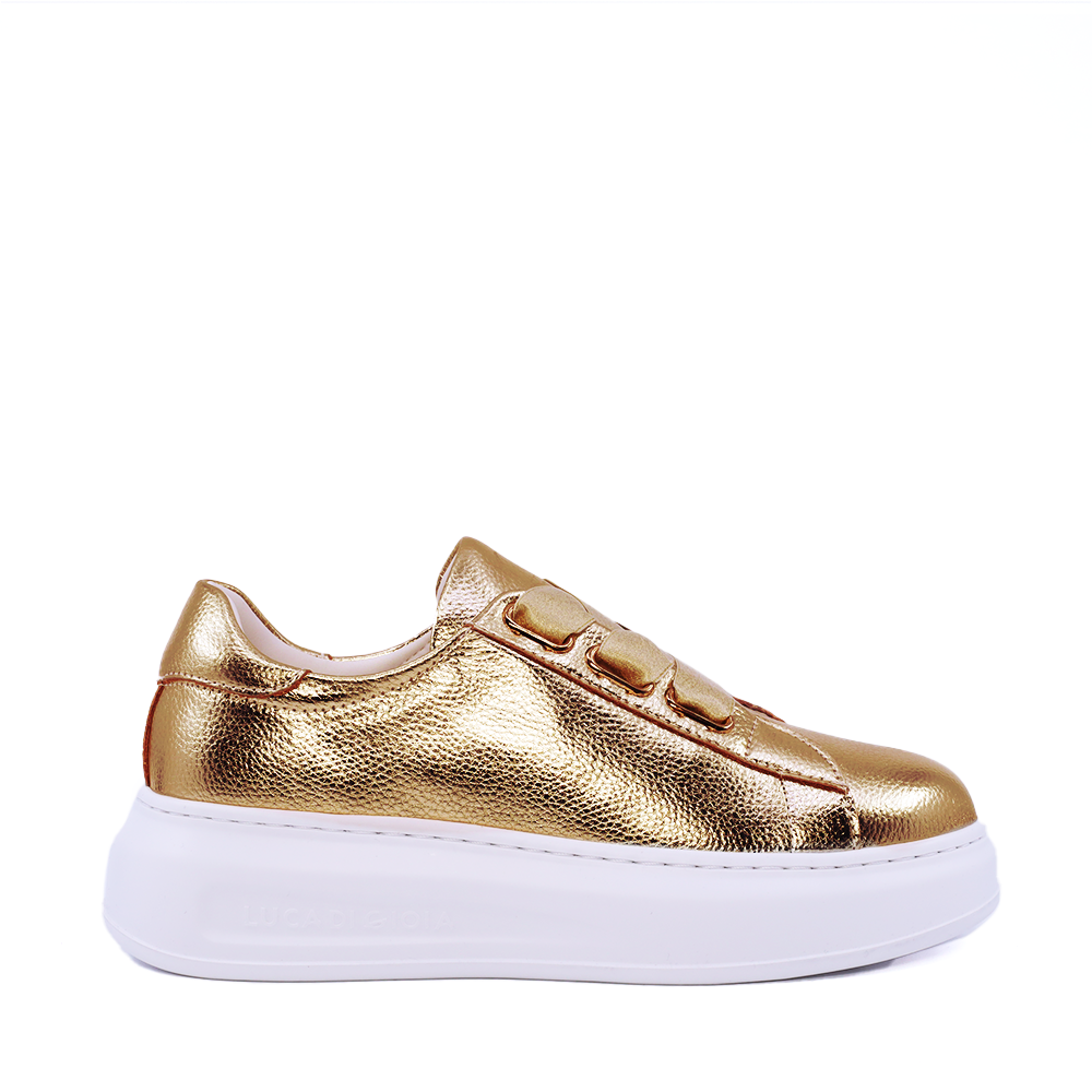 Adidasi femei Luca di Gioia aurii din piele  3847DP480AU