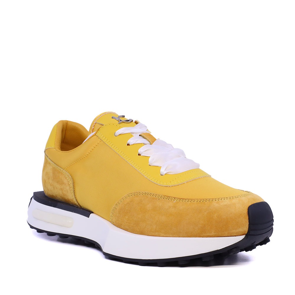 Sneakers femei Luca di Gioia galbeni din piele întoarsă și textil  3849DP900G