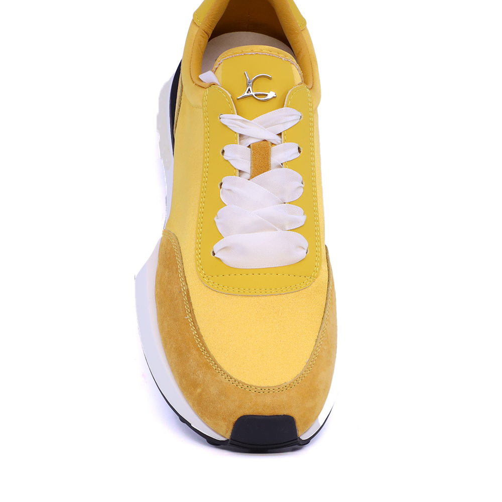 Sneakers femei Luca di Gioia galbeni din piele întoarsă și textil  3849DP900G