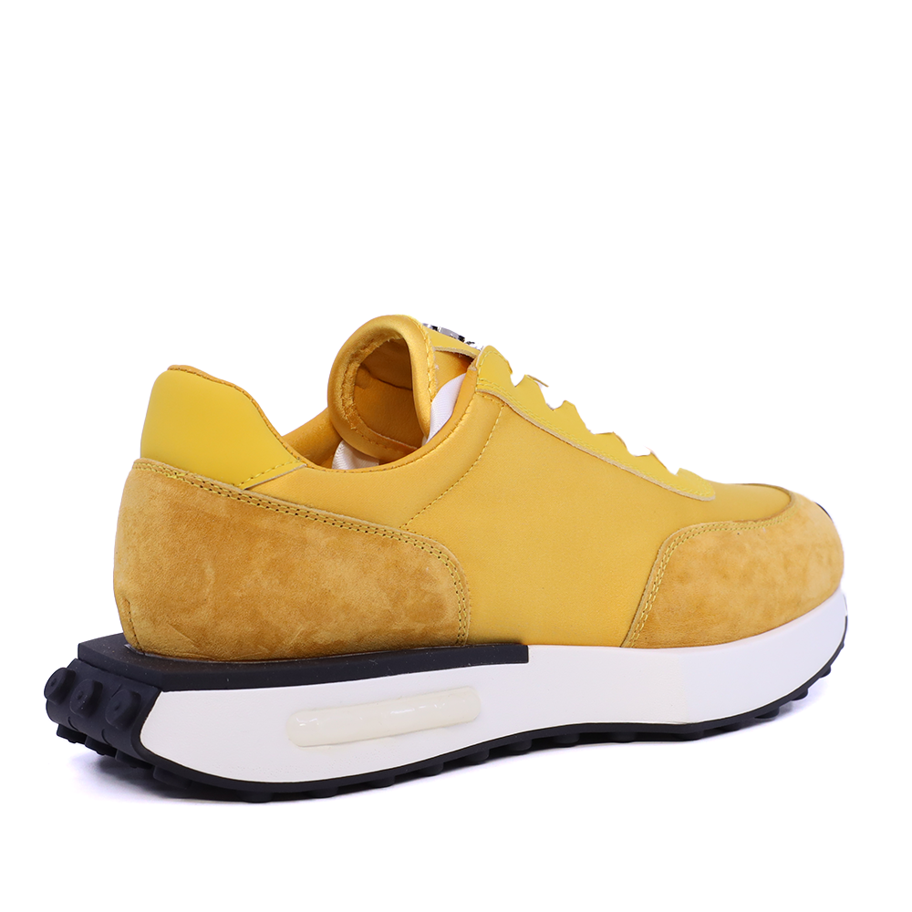 Sneakers femei Luca di Gioia galbeni din piele întoarsă și textil  3849DP900G