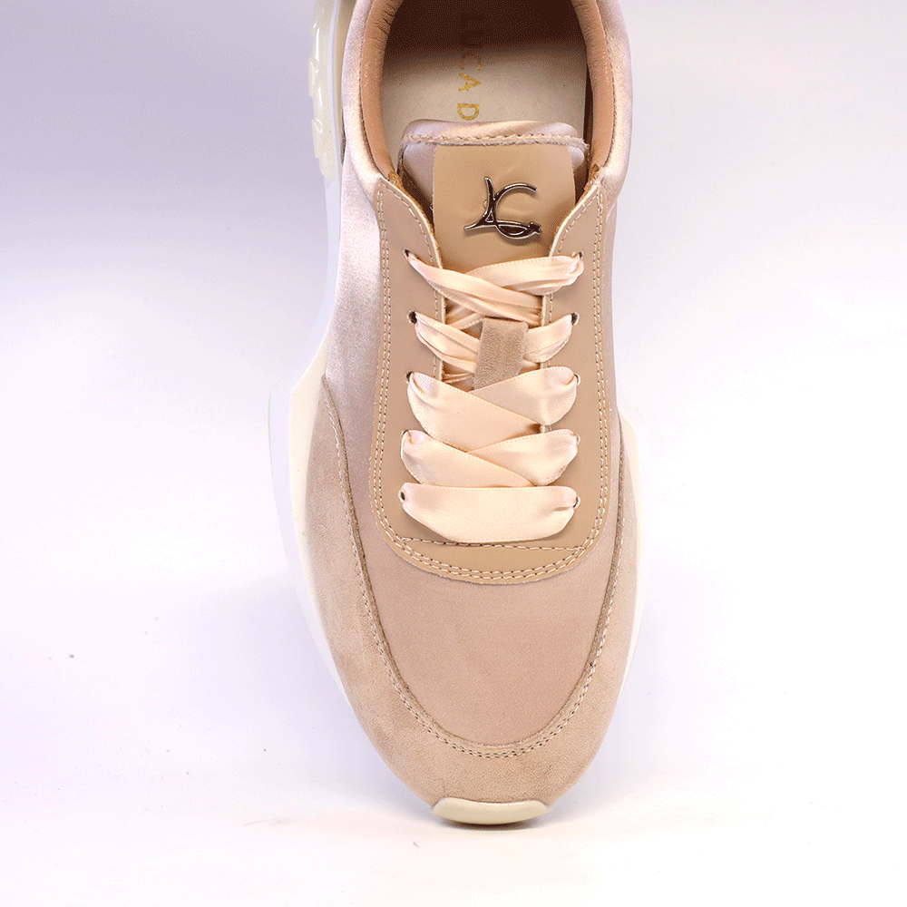 Sneakers femei Luca di Gioia nude din piele întoarsă și textil  3849DP900NU