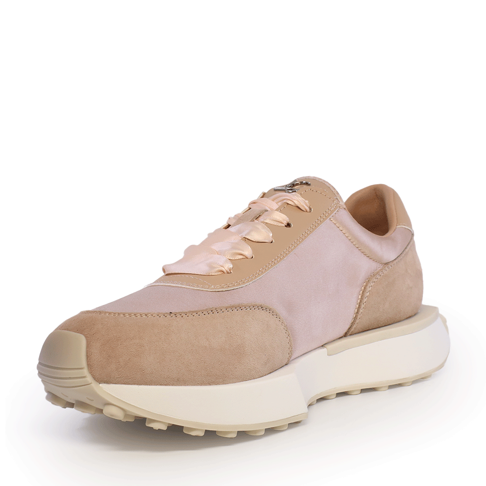 Sneakers femei Luca di Gioia nude din piele întoarsă și textil  3849DP900NU