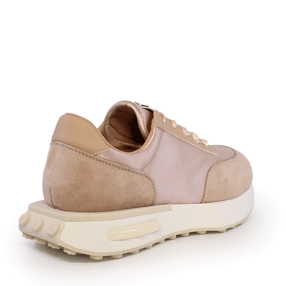 Sneakers femei Luca di Gioia nude din piele întoarsă și textil  3849DP900NU