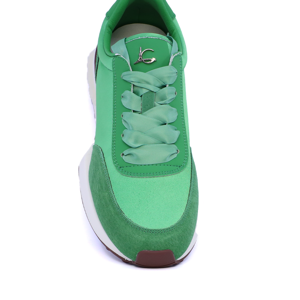 Sneakers femei Luca di Gioia verzi din piele întoarsă și textil  3849DP900V