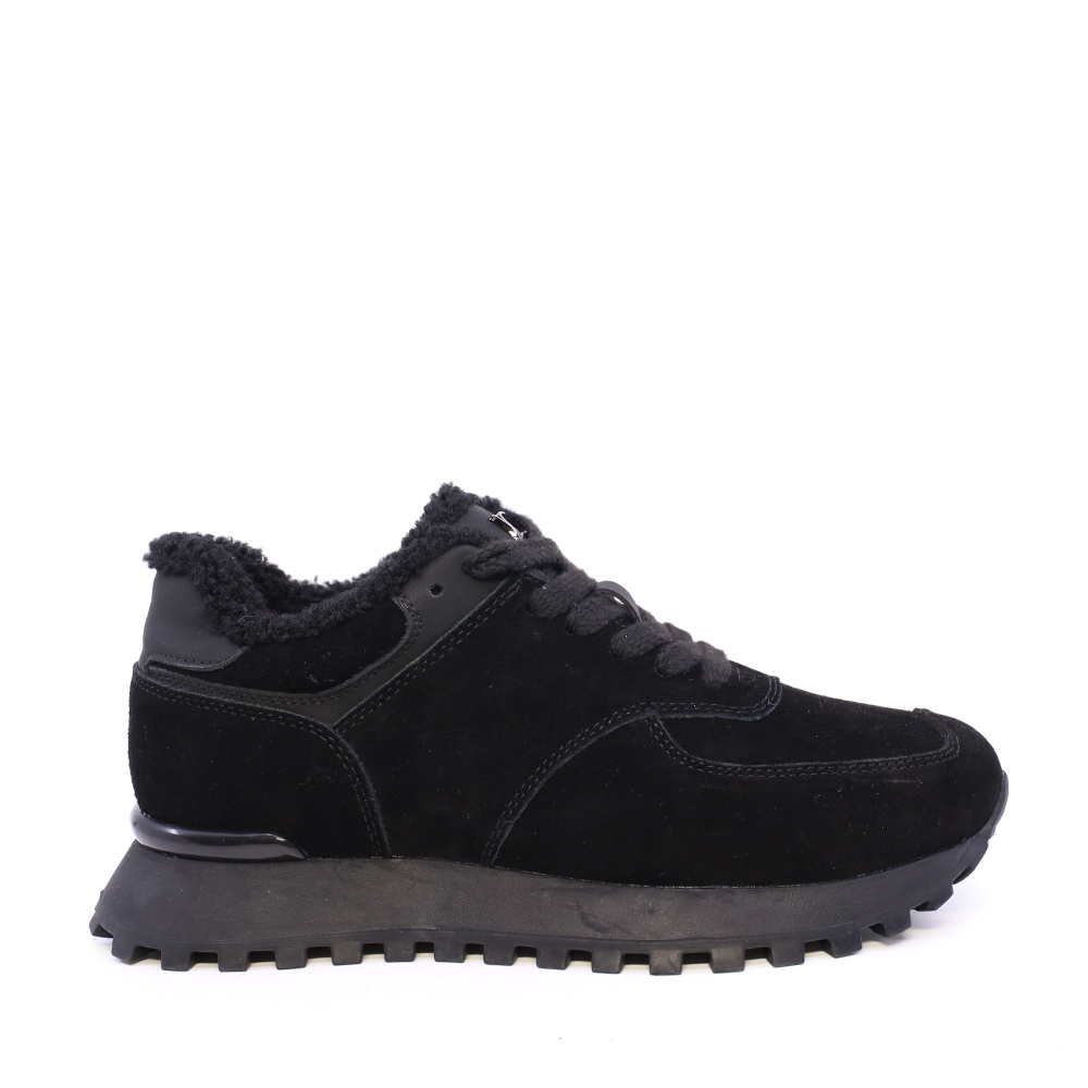 Sneakers  îmblăniți  Luca di Gioia negri din piele întoarsă    3840DP218VN