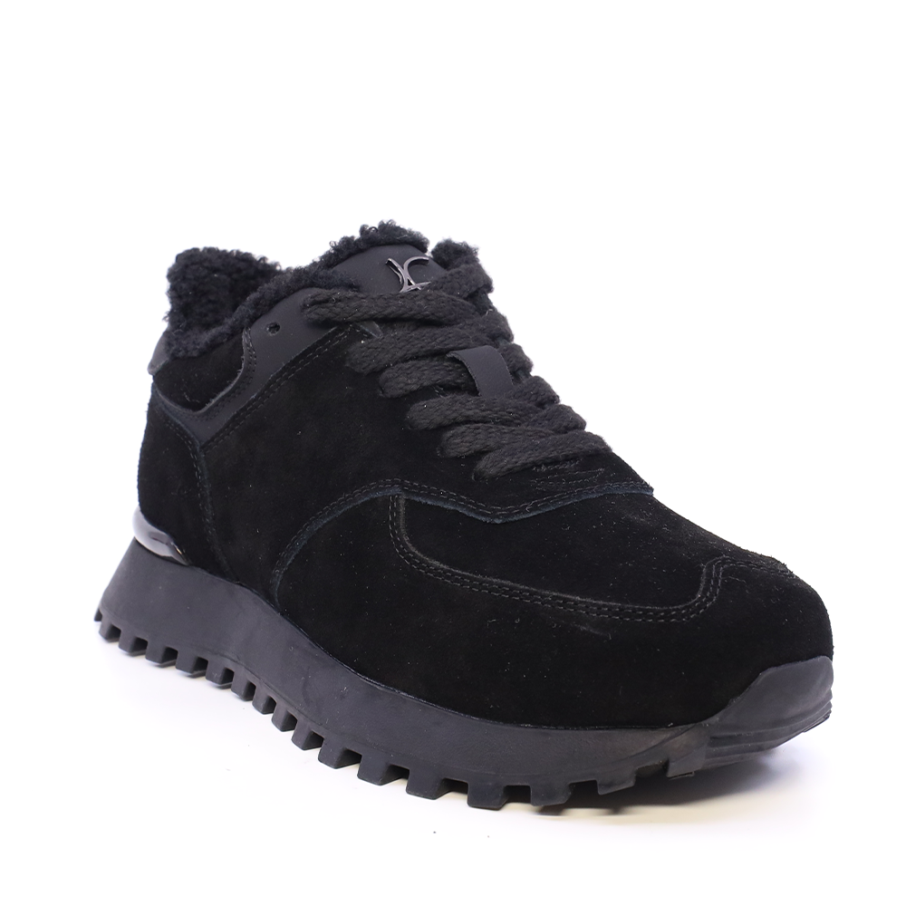Sneakers  îmblăniți  Luca di Gioia negri din piele întoarsă    3840DP218VN - 1 | YEO