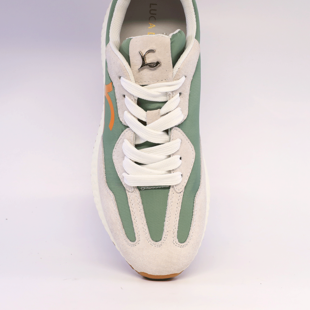 Sneakers ușori femei Luca di Gioia verzi din piele și textil 3849DP169VV