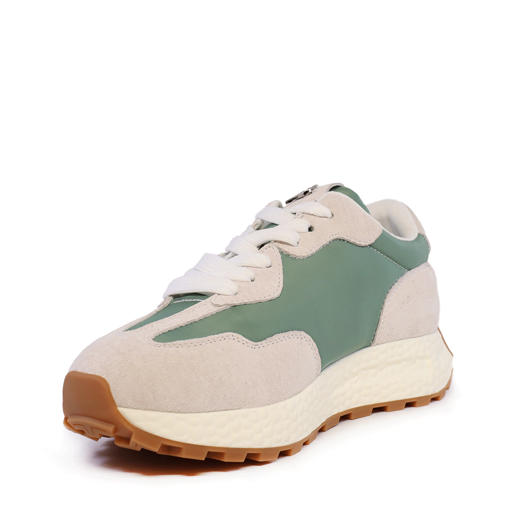 Sneakers ușori femei Luca di Gioia verzi din piele și textil 3849DP169VV