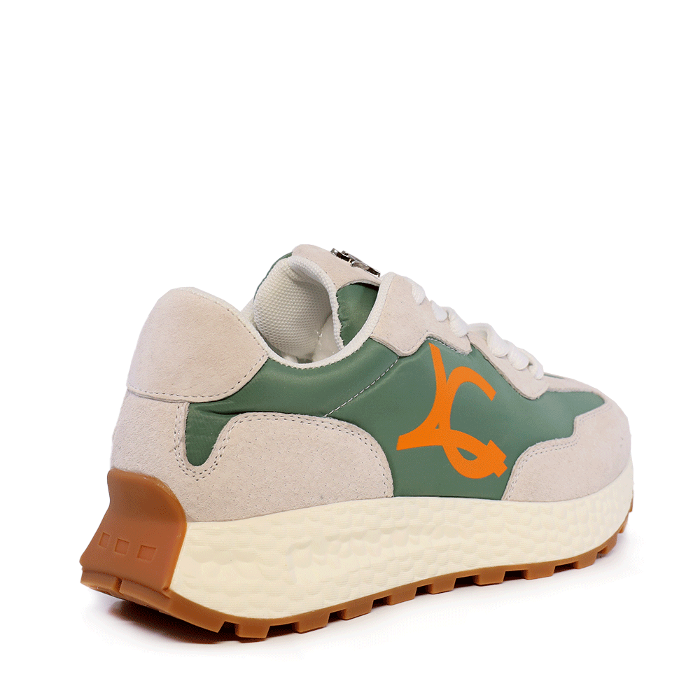 Sneakers ușori femei Luca di Gioia verzi din piele și textil 3849DP169VV