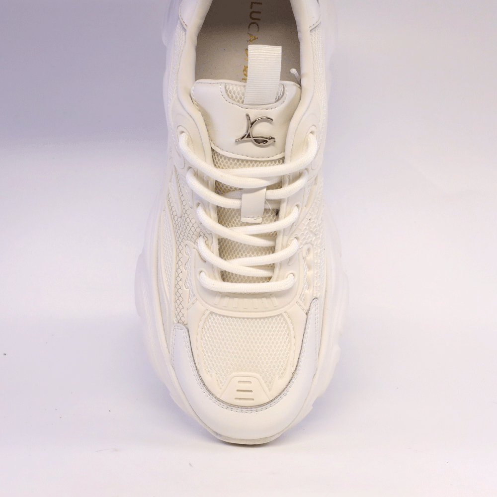 Sneakers ultra ușori pentru femei Luca di Gioia albi din piele și textil 3849DP174A