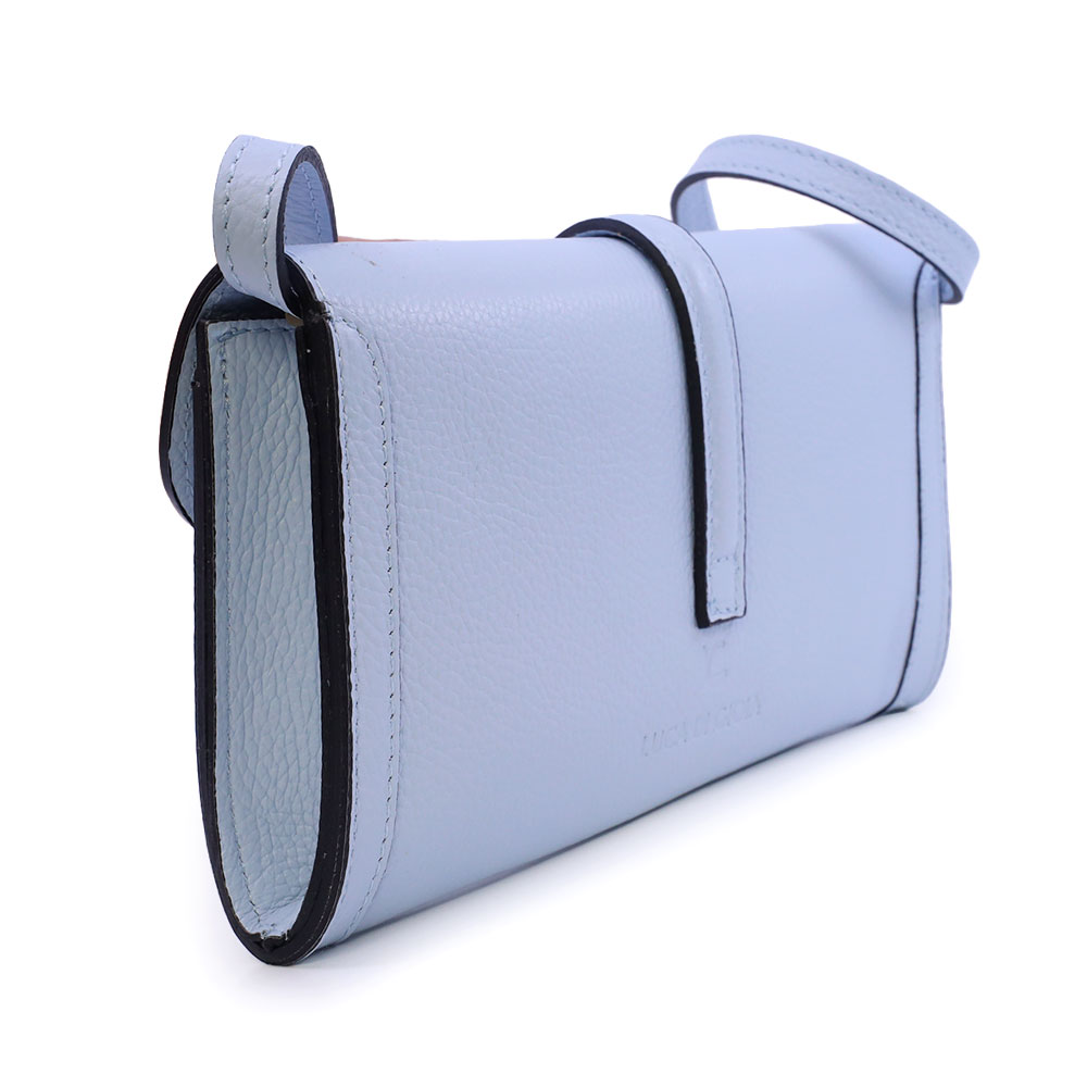 Poșetă crossbody tip plic femei Luca di Gioia azur din piele 144plp3708az