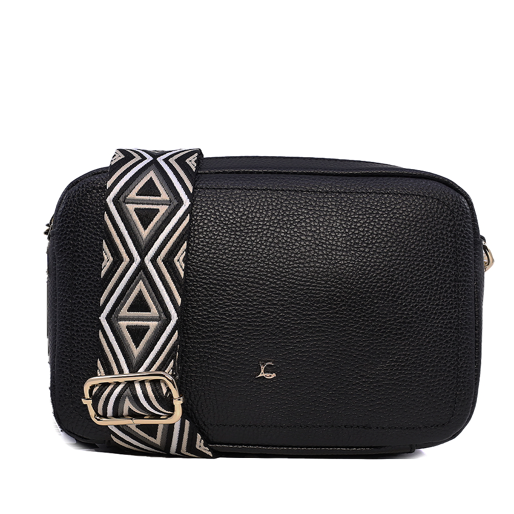 Poșetă crossbody Luca di Gioia neagră din piele 245POSP24099N
