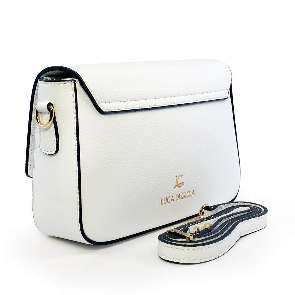 Poșetă crossbody femei Luca di Gioia albă din piele 144POSP3700A
