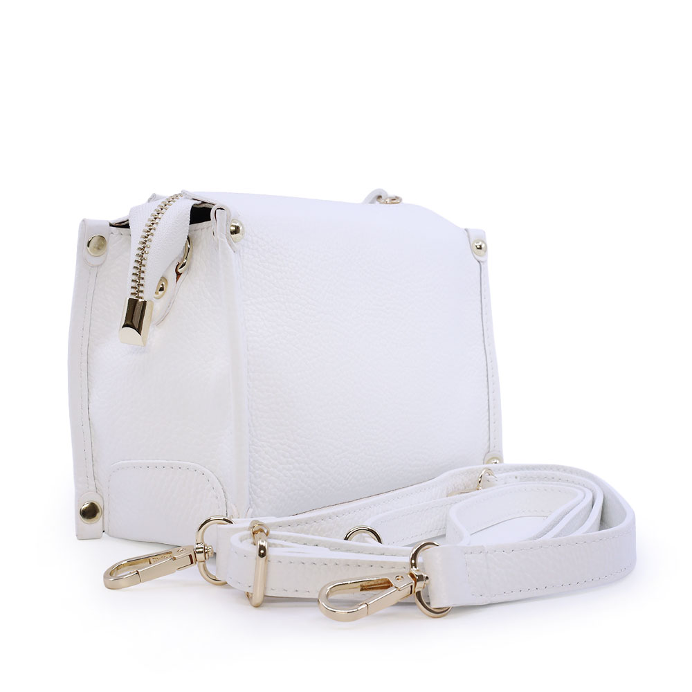 Poșetă crossbody femei Luca di Gioia albă din piele 144posp3706a