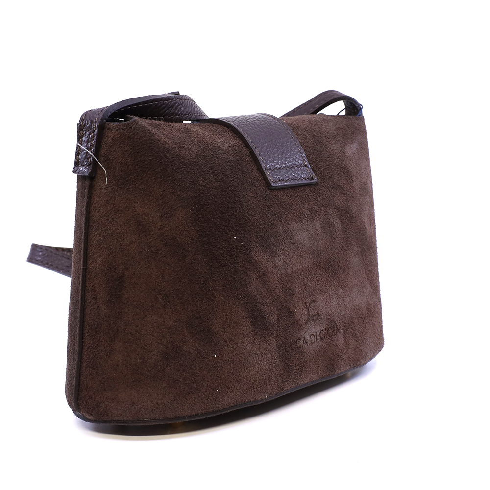 Poșetă crossbody femei Luca di Gioia maro din piele întoarsă 144POSP3669VTDM